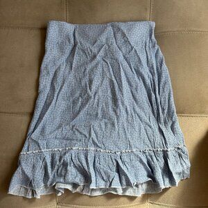 Light Blue Micro-Floral Ruffled Brandy Mellville Mini Skirt